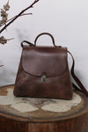 Cherevichkiotvichki 109 Collection British Handmade Calfskin Double Lock Bag PC2 Brown Hand Dyed